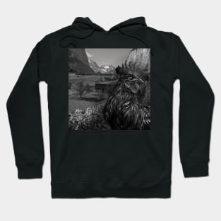 black and white rooster Hoodie